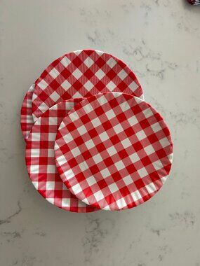 Set/4 Melamine "One Hundred 80 Degrees" Luncheon Plates